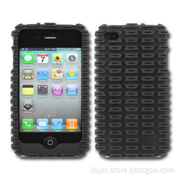 Cases for Apple's iPhone 4, Made of Silicone, Anti-slip Design, Customized Patterns, Logos Welcomed